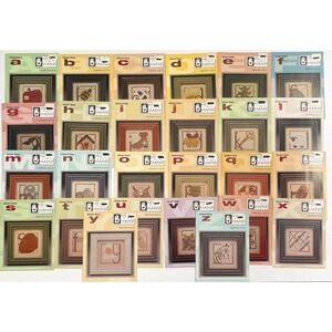 Heart In Hand Alphabet Mania Cross Stitch Charts Complete 26 Patterns A-Z